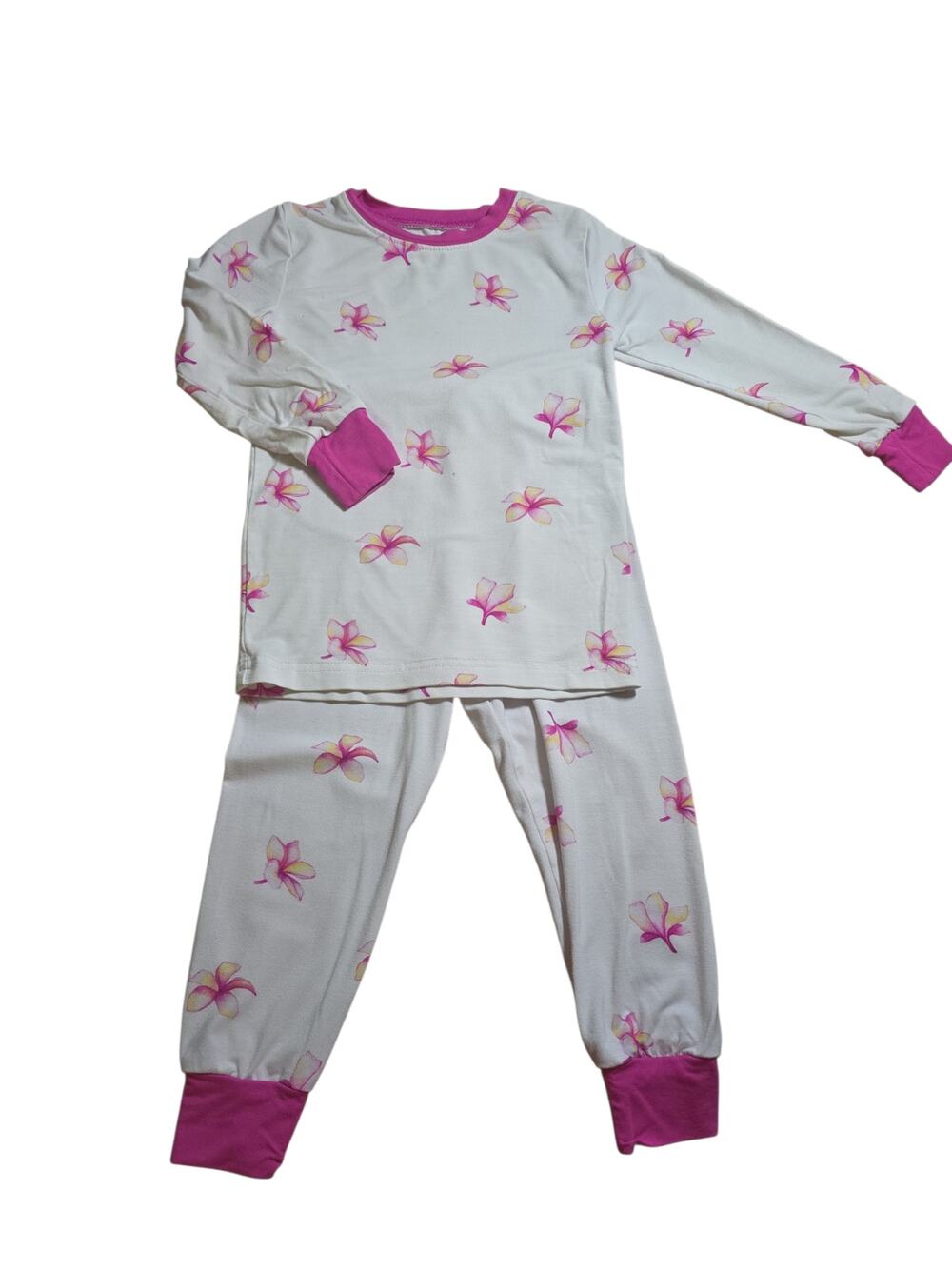 Coco Moon 2 Piece Plumeria Print Pajama Set